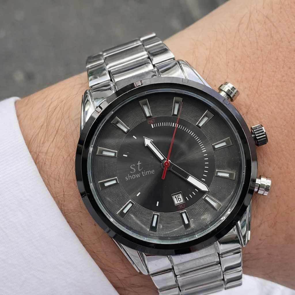 GÜMÜŞ PASLANMAZ ÇELİK ERKEK KOL SAATİ