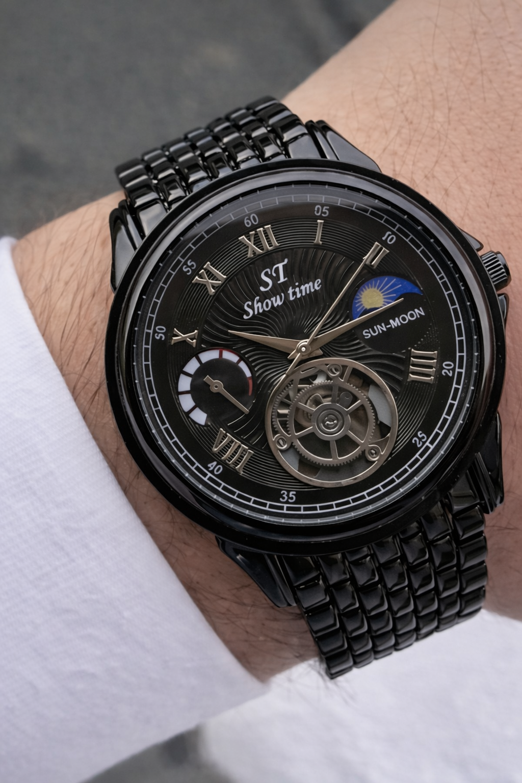 SİYAH PASLANMAZ ÇELİK ERKEK KOL SAATİ