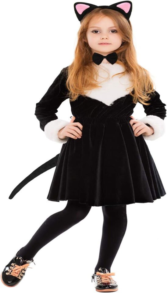 Pembe Kedi Seti - Taç, Kuyruk, Papyon Çocuk Boy