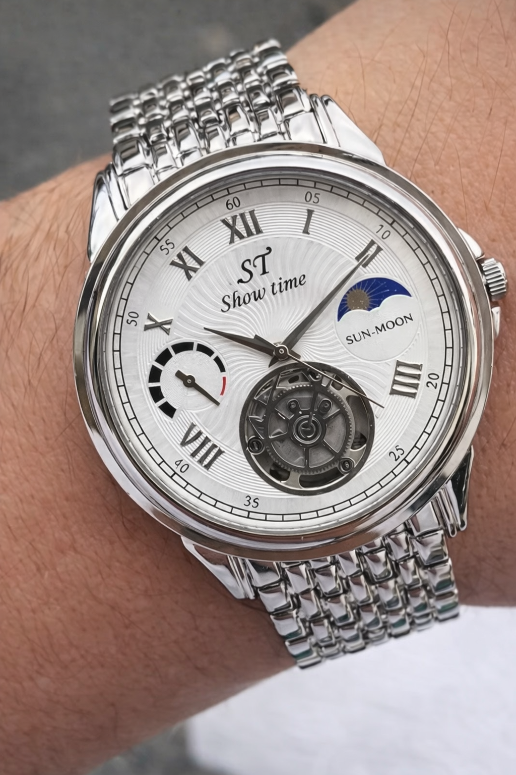 GÜMÜŞ PASLANMAZ ERKEK ÇELİK KOL SAATİ