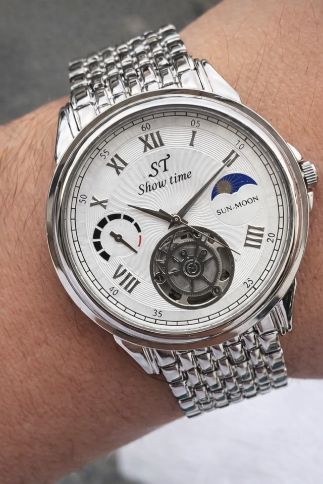 GÜMÜŞ PASLANMAZ ERKEK ÇELİK KOL SAATİ