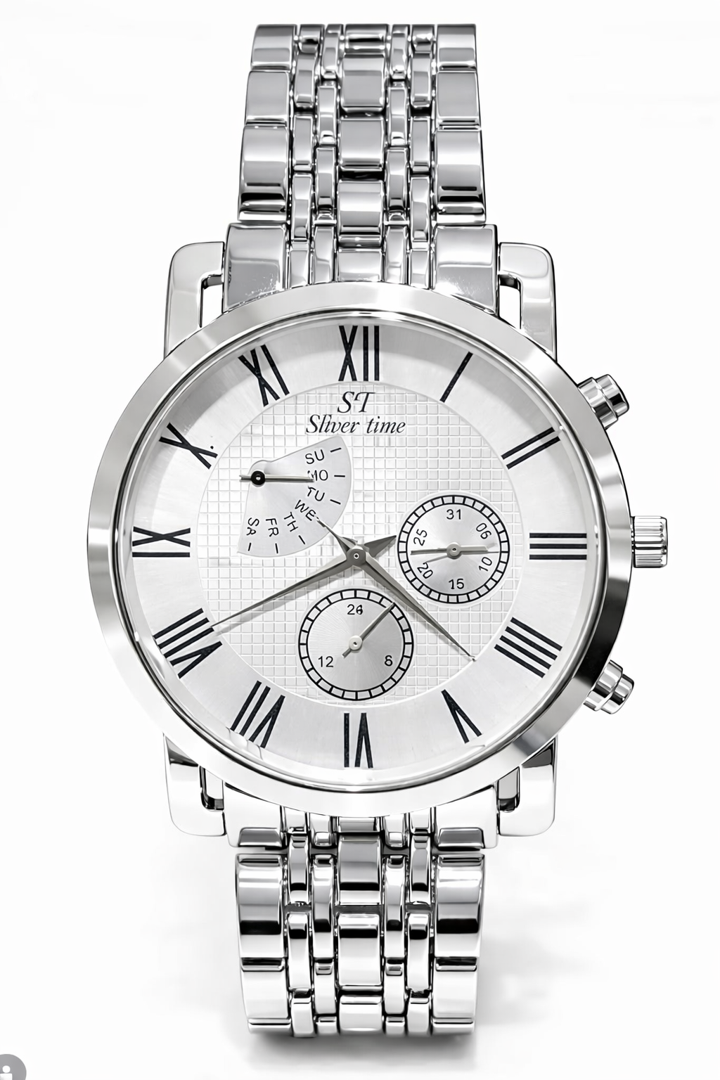 GÜMÜŞ PASLANMAZ ÇELİK ERKEK KOL SAATİ