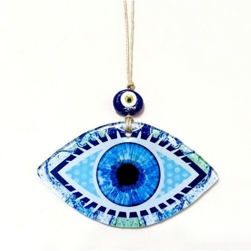 Mavi Göz Modelli Füzyon Cam Duvar Dekorasyonu