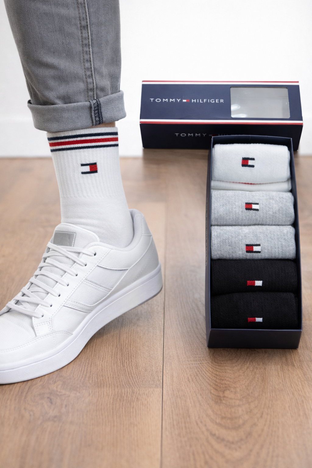 Tommy Hilfiger Unisex Uzun 6'lı Çorap