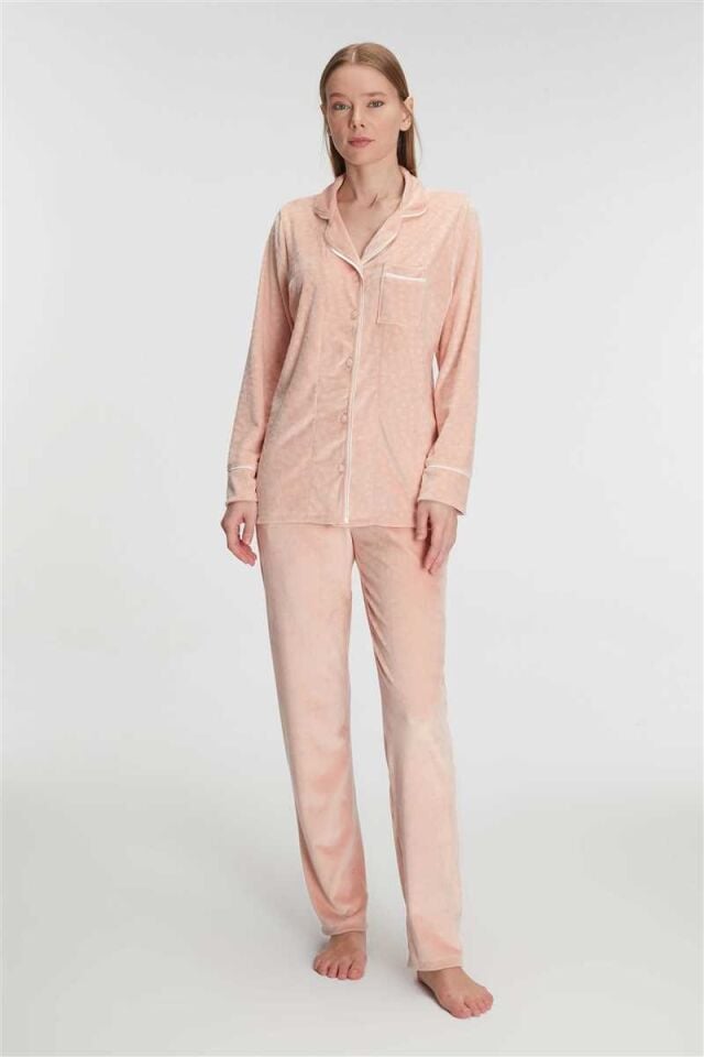 Anıl 11247 Kadın Uzun Kol Gömlek ve Pantolon Takım Pijama Takımı