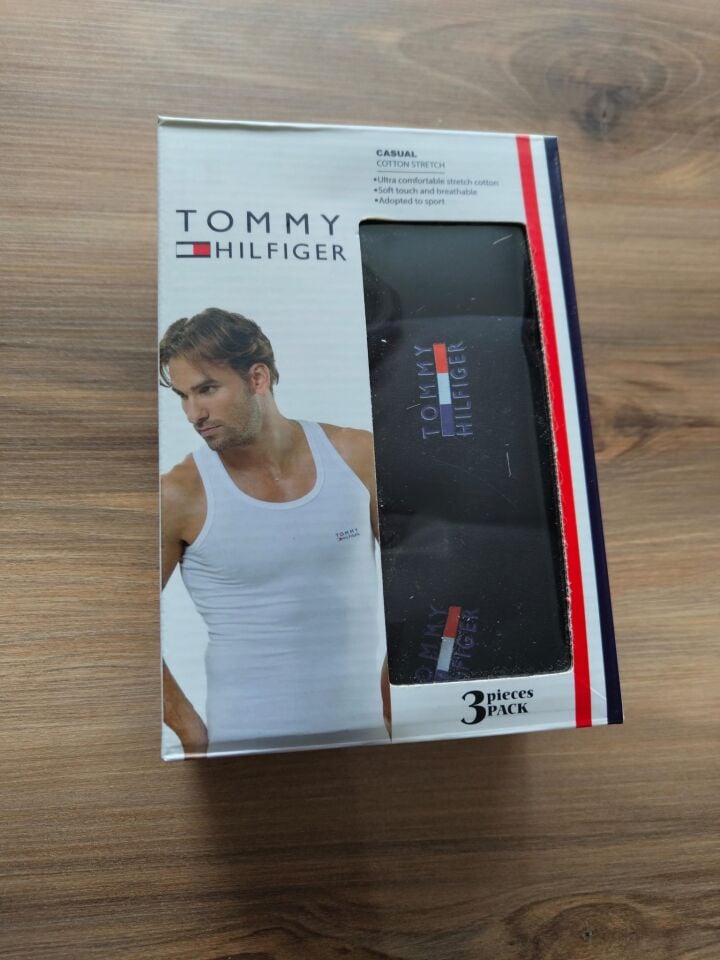 Tommy Hilfiger Erkek Atlet 3'lü Siyah