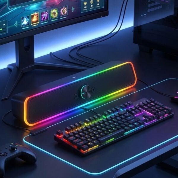 USB Jak Ve Mikrofon Çıkışlı RGB Hoparlör