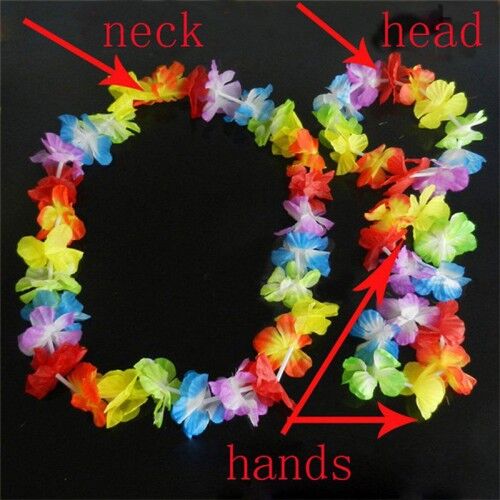 Rengarenk Hawaii Kolye Taç Bileklik Seti