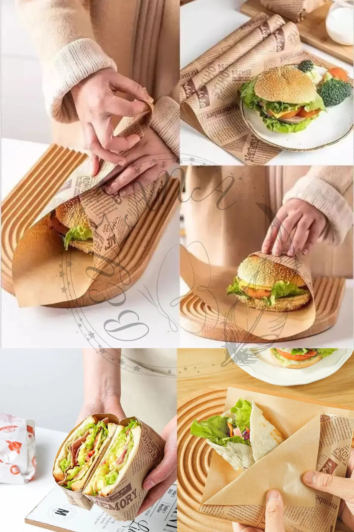 Vintage Gazete Desenli Sunum Kağıdı 50 Adet