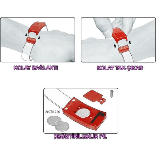 Festival & Parti LED Bileklik Baskı Yapılabilir 3 Farklı Mod Işıklı 1 Adet