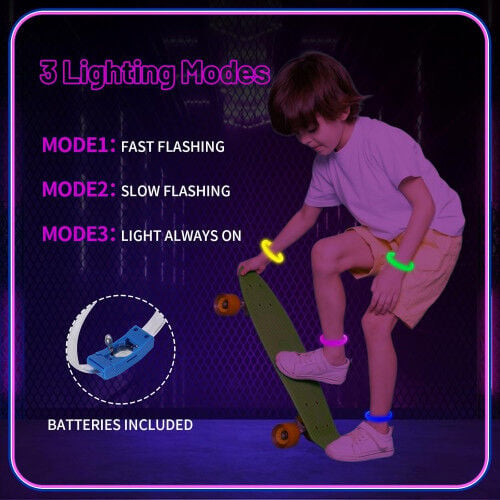 Festival & Parti LED Bileklik Baskı Yapılabilir 3 Farklı Mod Işıklı 1 Adet