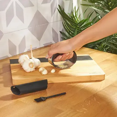 Paslanmaz Çelik Ergonomik Sarımsak Ezici Pres ve Doğrayıcı