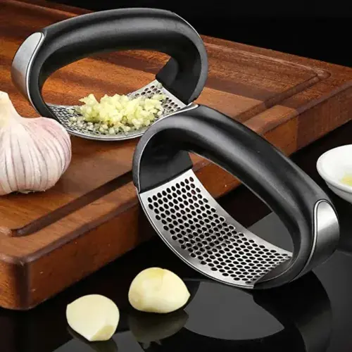 Paslanmaz Çelik Ergonomik Sarımsak Ezici Pres ve Doğrayıcı