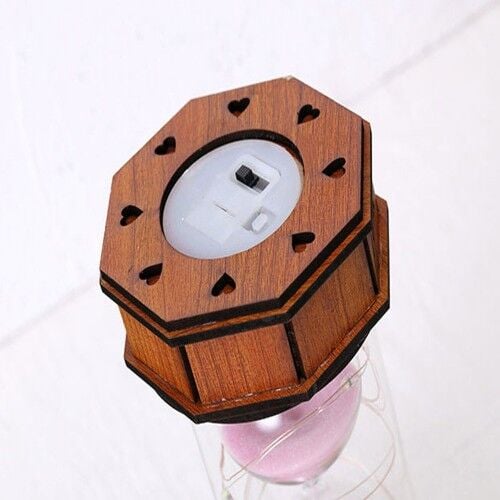 Işıklı Dekoratif Ahşap Kum Saati