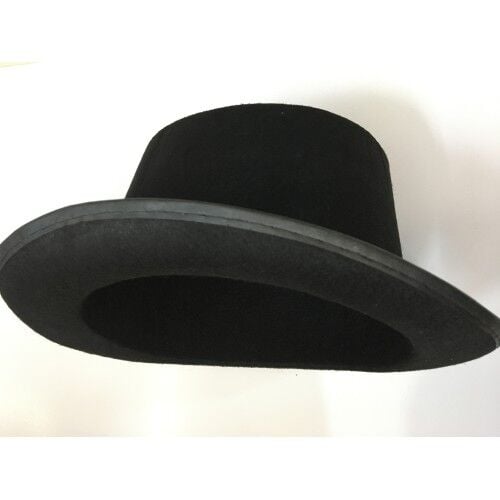 Yetişkinler İçin Siyah Renk Ringmaster Sihirbaz Şapkası Fötr Şapka 15 cm