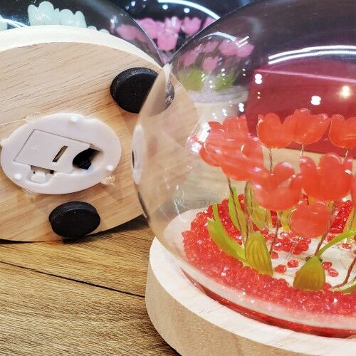 Led Işıklı Lale Cam Fanus