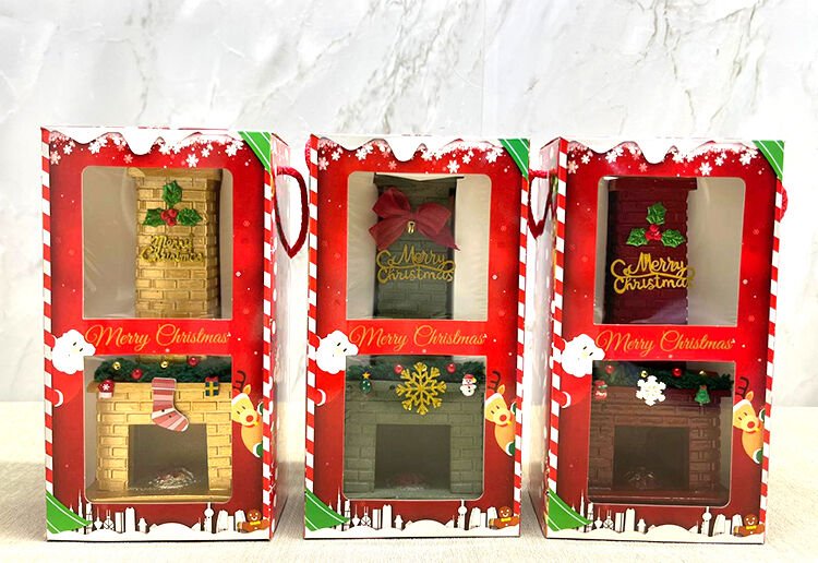 Noel Temalı Polyester Şömine Tütsülük