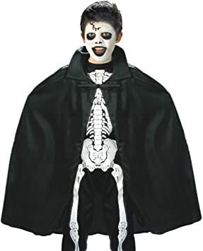Siyah Renk Yakalı Halloween Pelerini 90 cm