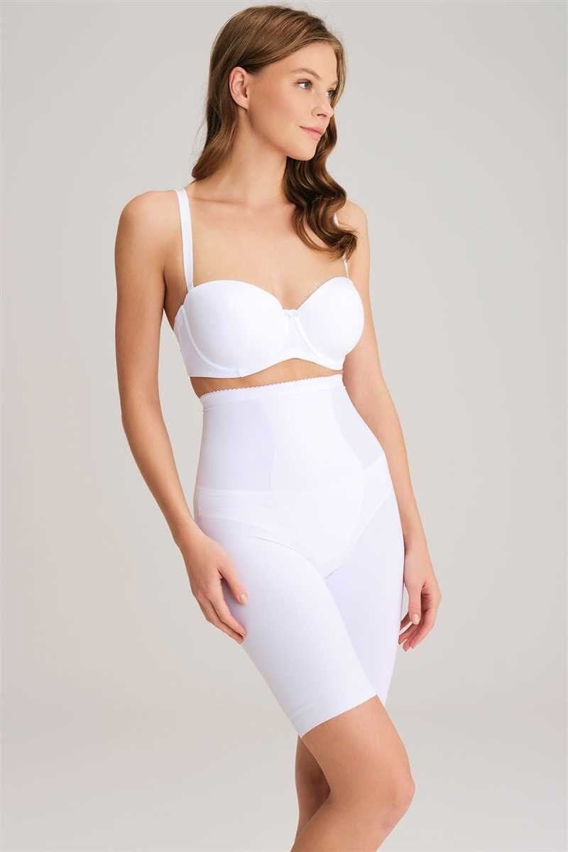 Kadın Toparlayıcı Bel ve Bacak İnceltici Dikişli Uzun Paçalı Orta Bel Sıkı Şort Korse (2445)