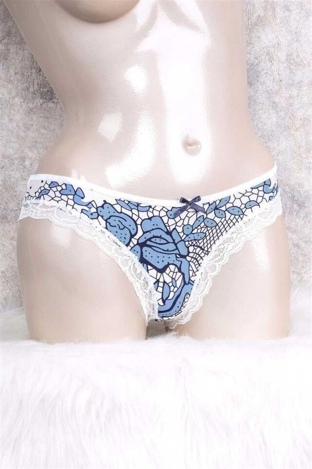 Kadın Viskon Kumaş Desenli Slip (2736)