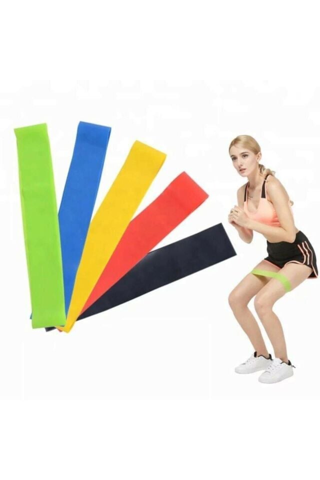 Pilates Direnç Lastiği Seti 5 Adet