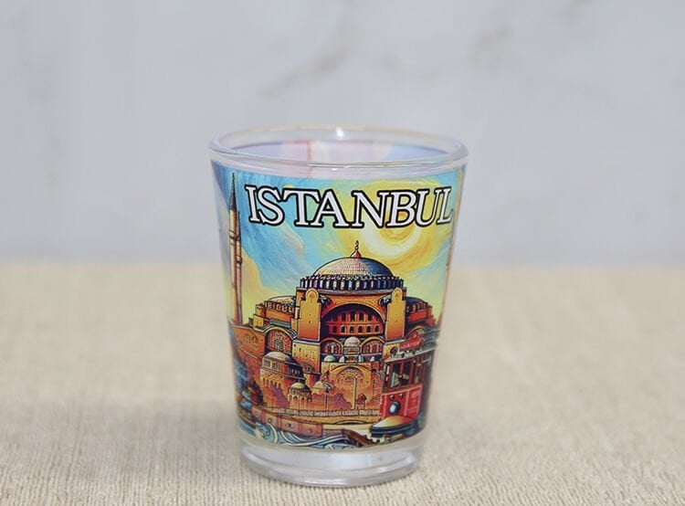 İstanbul Temalı Cam Shot Bardak - Model 2