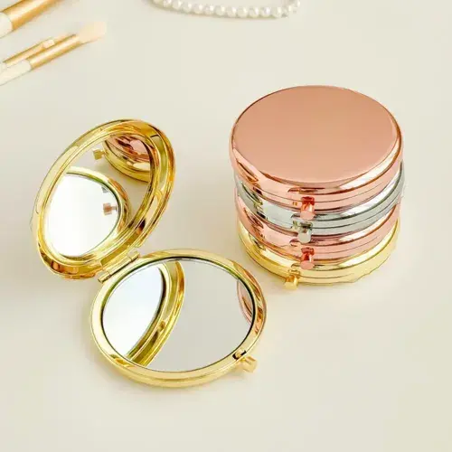 Promosyon Yuvarlak Cep Aynası Gold Renk