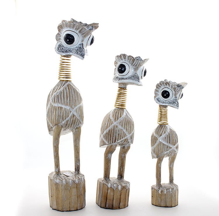 Ahşap 3'lü Emu Kuşu Seti