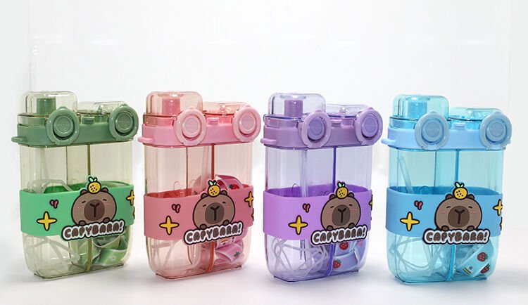 Capybara Çift Bölmeli Pipetli Suluk