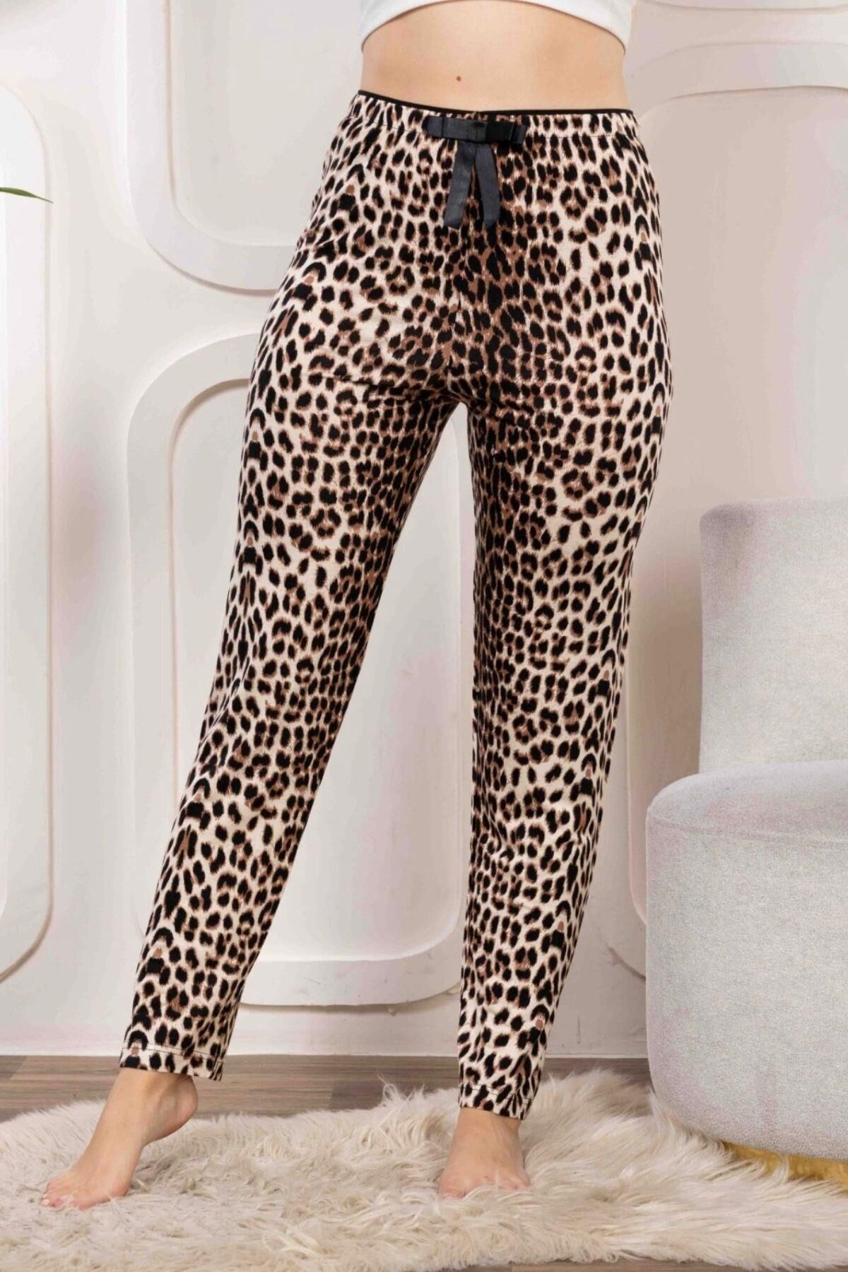 Beli Fiyonklu Rahat Kesim Pamuklu Tek Alt Pijama KADIN BYATİ006