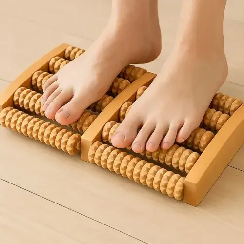 10 Silindirli Ahşap Ayak Masaj Aleti