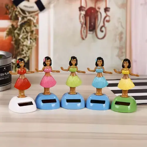 Güneş Enerjili Solar Dans Eden Hula Kızı Figürü