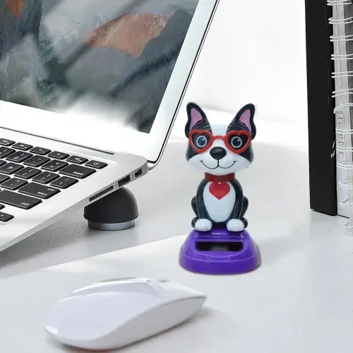 Güneş Enerjili Solar Sallanan Gözlüklü Köpek Figürü