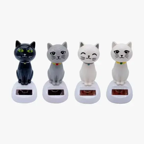 Güneş Enerjili Solar Sallanan Kedi Figürü