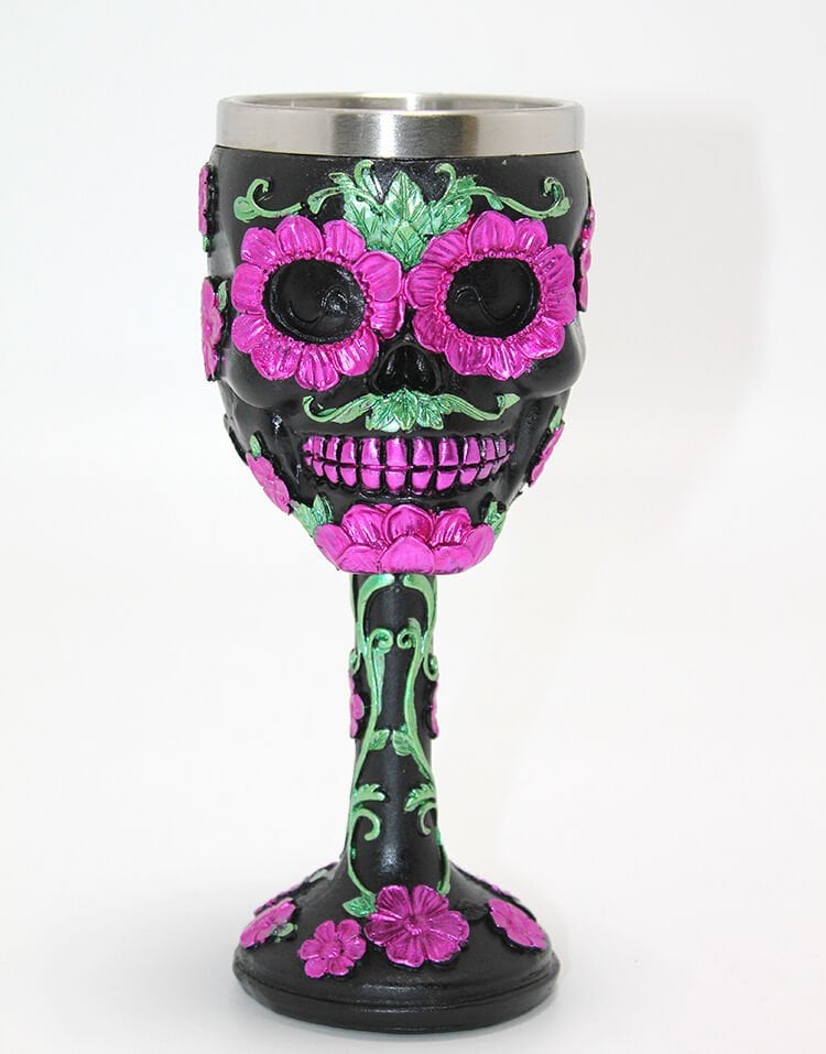 Day Of The Dead Şeker Kurukafa Tasarımlı 3D Çelik Kadeh Bardak