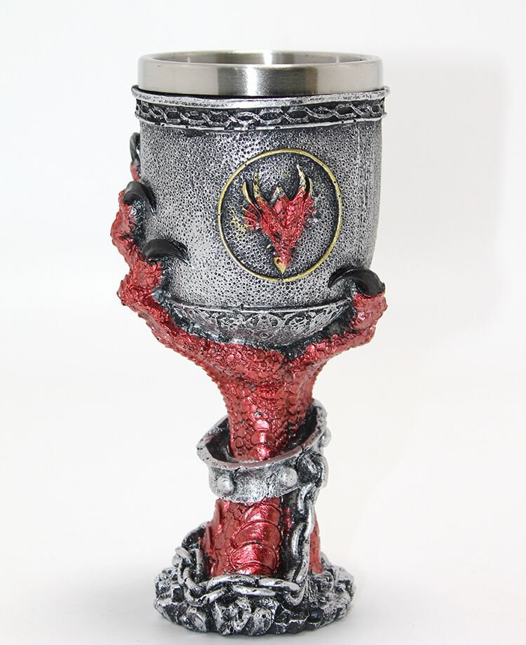 Ejderha Pençesi Tasarımlı 3D Kabartmalı Paslanmaz Çelik Kadeh Bardak