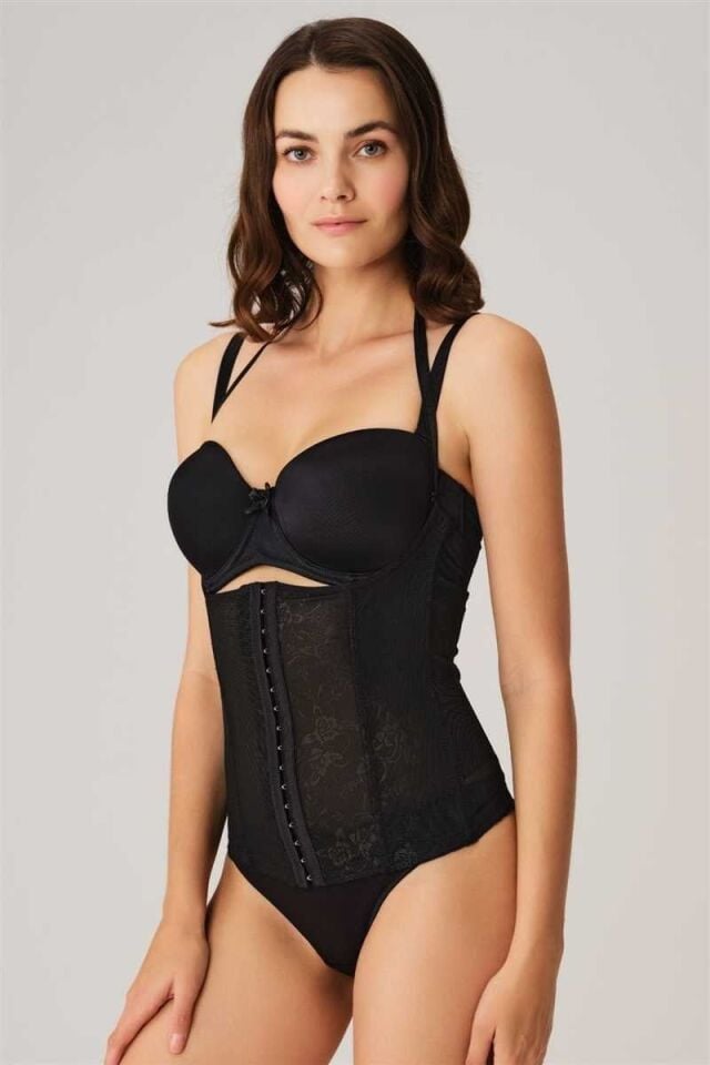 Kadın Toparlayıcı Bel İnceltici Dikişli Büyük Beden Kancalı Çıkabilen Askılı Sıkı Bel Korse (2507)