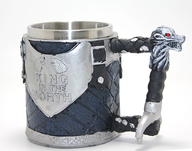 Game Of Thrones King In The North 3D Kabartmalı Çelik Kupa Bardak