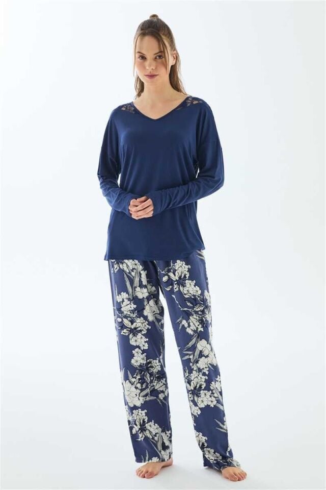 Anıl 11499 Kadın Uzun Kol T-shirt ve Pantolon Pijama Takımı