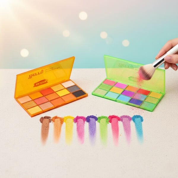 15 Renkli Sedefli Mat Far Paleti - 2'li Set