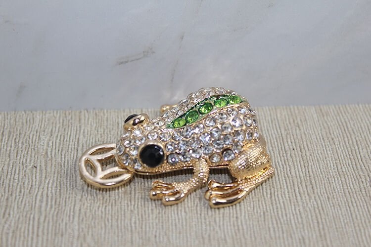 Swarovski Taşlı Minik Figür - Kurbağa