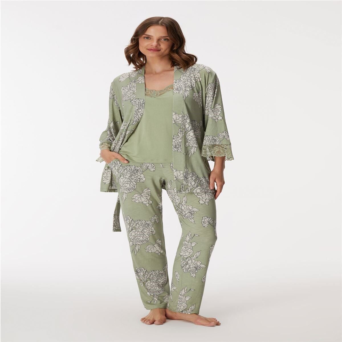 11402 Kadın Sabahlık, Atlet ve Pantolon Takım