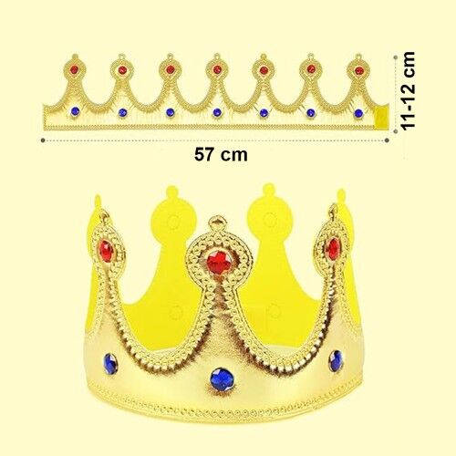 Altın Renk Eva Malzemeden İmal Çocuk Kral Tacı 57 cm