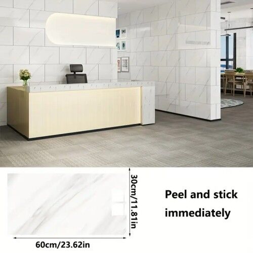 Beyaz Mermer Desenli Alüminyum Duvar Sticker