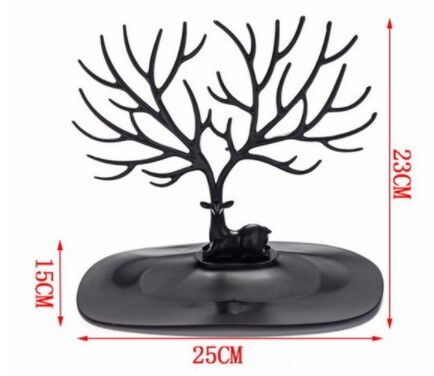 Geyik Tasarımlı Takı Standı Siyah