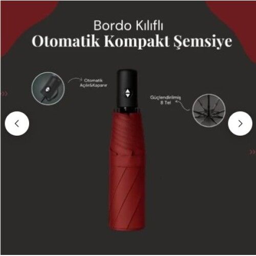 Siyah Kılıflı Otomatik Kompakt Şemsiye