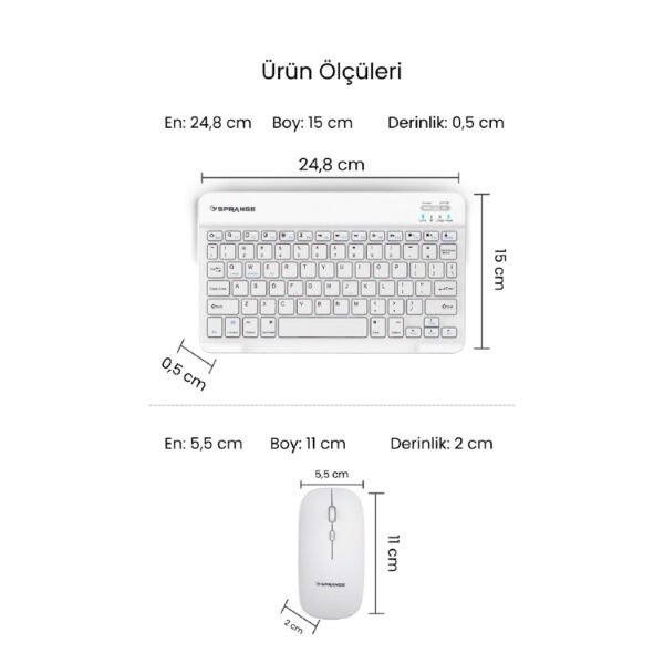 Beyaz Kablosuz Klavye Ve Mouse Seti