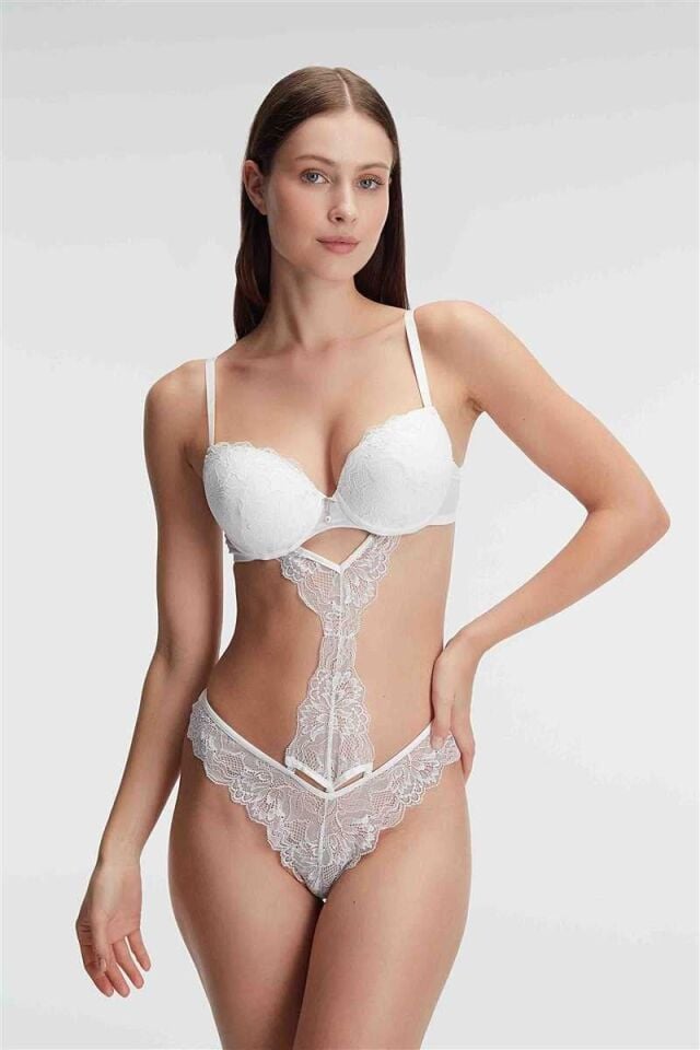 Anıl 4840 Fantezi Destekli Balenli Kaplı Dantel Detaylı Sütyen Slip İç Çamaşırı Takımı