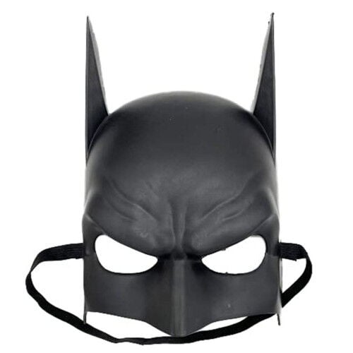 Siyah Renk Çocuk Boy Arkadan Lastikli Batman Maskesi A Kalite 20x14 cm
