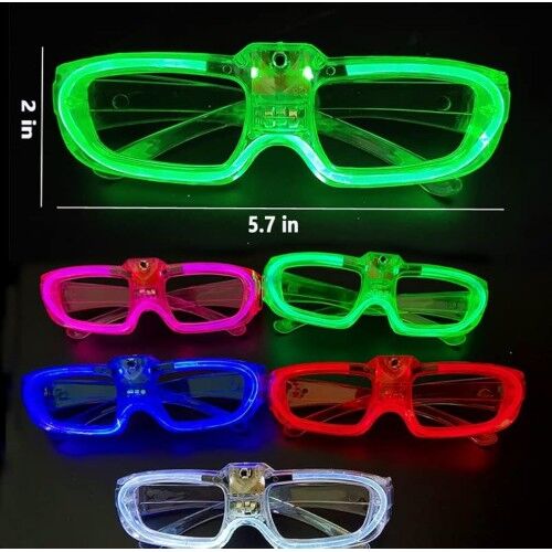 Beyaz LED Işıklı Parti Gözlüğü 3 Modlu – Glow & Gece Eğlence Gözlüğü